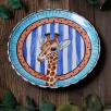 Handcraft Design Tile Plate Giraffe