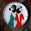 Handcraft Design Tile Plate Medium Size Fancy