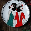 Handcraft Design Tile Plate Medium Size Fancy