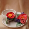 Handmade Design Ceramic Flower Turkish Coffee Set