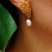 Handmade Design Silver Earrings with Pearl