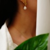 Handmade Design Silver Earrings with Pearl