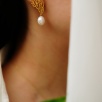 Handmade Design Silver Earrings with Pearl