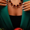 Handmade Gold Plated Brass Necklace Pomegranate Desing