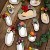Handmade Ceramic Floral Mirror Red