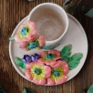 Handcraft Design Ceramic Mug Set Flowers