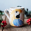 El Yapımı Çini Mug Papağan