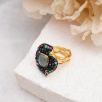 Handmade Design Silver Ring With Tourmaline Stone