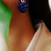 El Yapımı Tasarım Gümüş Küpe Lapis Lazuli Taşlı