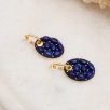 El Yapımı Tasarım Gümüş Küpe Lapis Lazuli Taşlı