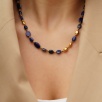 El Yapımı Tasarım Gümüş Lapis Lazuli Kolye