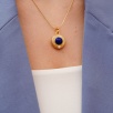 El Yapımı Lapis Lazuli Taşlı Gümüş Kolye