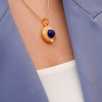 El Yapımı Lapis Lazuli Taşlı Gümüş Kolye