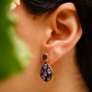 Handmade Design Silver Earrings With Amethyst Stones