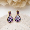 Handmade Design Silver Earrings With Amethyst Stones