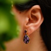 Handmade Design Silver Earrings With Amethyst Stones