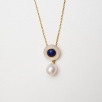 El Yapımı Altın Kaplama Gümüş Kolye Lapis Lazuli, Sedef ve İncili