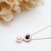 El Yapımı Altın Kaplama Gümüş Kolye Lapis Lazuli, Sedef ve İncili