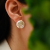 Barok İncili Gümüş Küpe Zirkon Detaylı