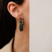 Labradorit  ve Peridot Taşlı Gümüş Küpe