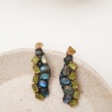 Labradorit  ve Peridot Taşlı Gümüş Küpe