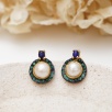 Lapis Lazuli ve İncili Gümüş Küpe