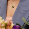 Silver Necklace with Mother of Pearl and Malachite Stones