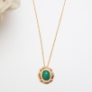 Silver Necklace with Mother of Pearl and Malachite Stones