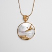 Mother-of-Pearl Silver Necklace with Swan Design