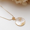 Mother-of-Pearl Silver Necklace with Swan Design