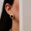 Lapis Lazuli ve İncili Gümüş Küpe