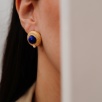Lapis Lazuli ve İncili Gümüş Küpe
