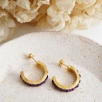 Silver Earrings with Amethyst Stone