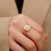 Pearl and Mother of Pearl Silver Ring