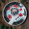 Handcraft Design Tile Plate Ostrich