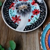 Handcraft Design Tile Plate Ostrich