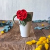 Kırmızı Gül Latte Kahve Mug