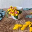 Coffee Mug Set with Yellow Flowers