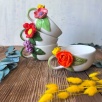Mor Çiçekli Cappuccino Kahve Mug
