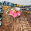 Turkish Coffee Cup Set with Pink Flower