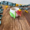 Turkish Coffee Cup Set with Pink Flower