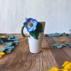 Mavi Çiçekli Latte Kahve Mug
