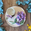 Mor Çiçekli Kahve Mug Set
