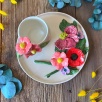 Coffee Mug Set with Pink Bouquet Flowers