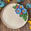 Big Plate with Blue Flowers