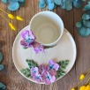 Mor Çiçekli Kahve Mug Set