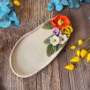 Çok Çiçekli Büyük Oval Kahvaltılık Tabak