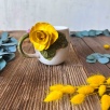 Sarı Gül Çiçekli Kahve Mug