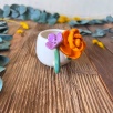 Turkish Coffee Cup with Orange Rose