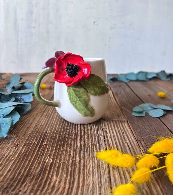 Gelincik Çiçekli Kahve Mug